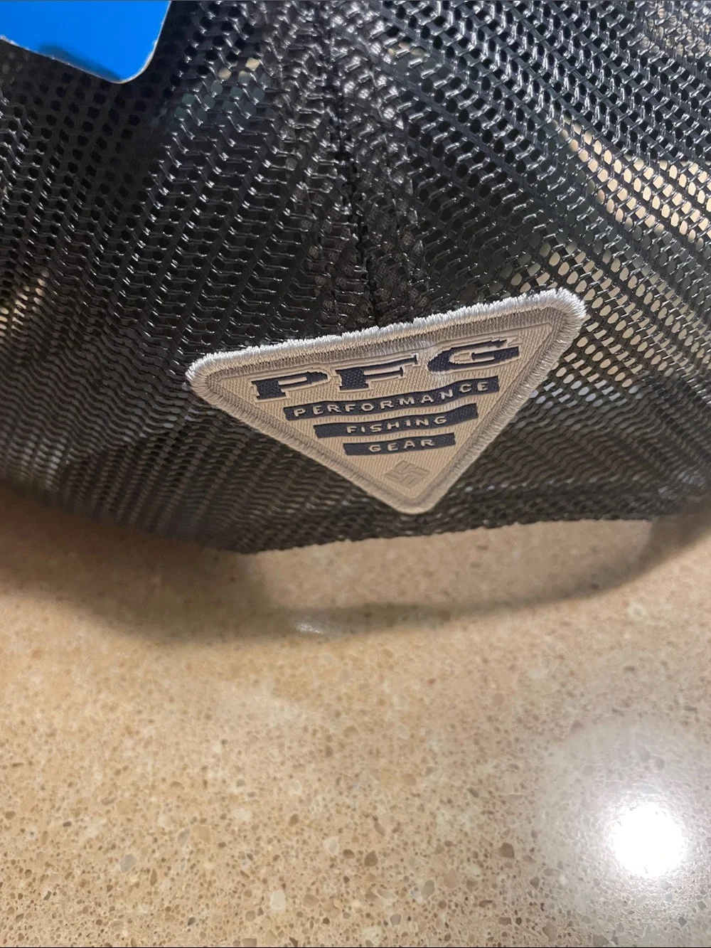 Columbia PFG Black, Gray Mesh Snapback Hat with Silver Embroidery